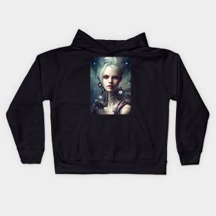 Cybernetic Woman | Cyborg Girl | Cyberpunk Character Painting | Sci Fi Art | Concept Art Kids Hoodie